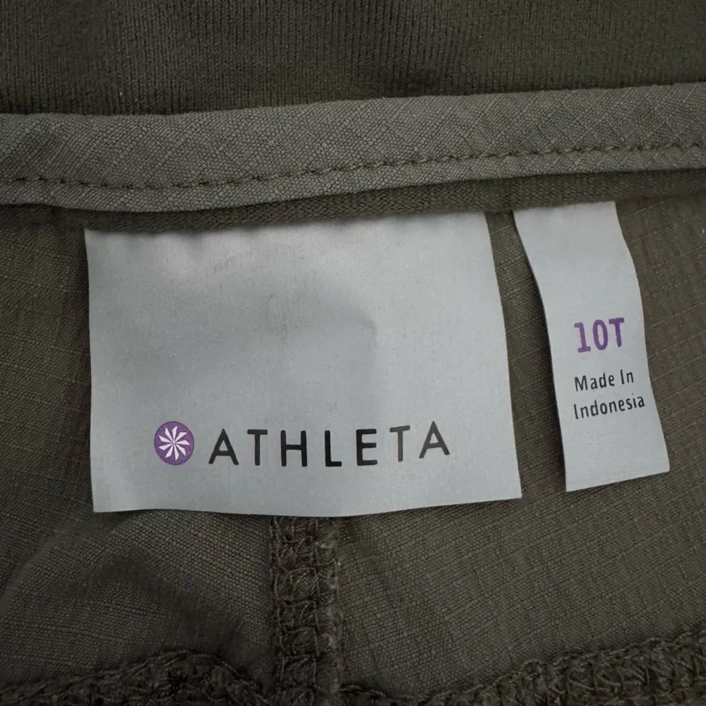 Athleta Trekkie Cropped Pants in Green 778166 Size 10 Tall